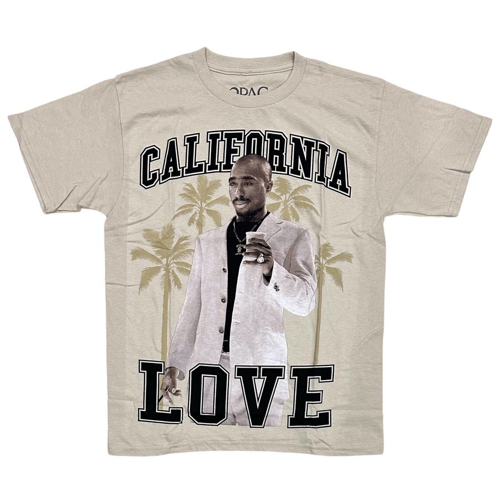 Tupac Shakur 2Pac Men's Officially Licensed California Love Graphic Tee T-Shirt
